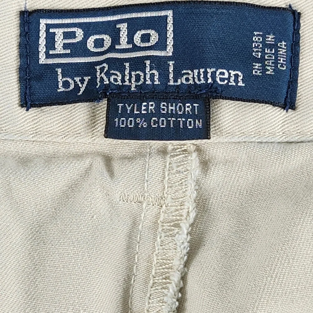 Polo Ralph Lauren Tyler Short Mens 40 Khaki Tan Pleated Chino Cotton Shorts